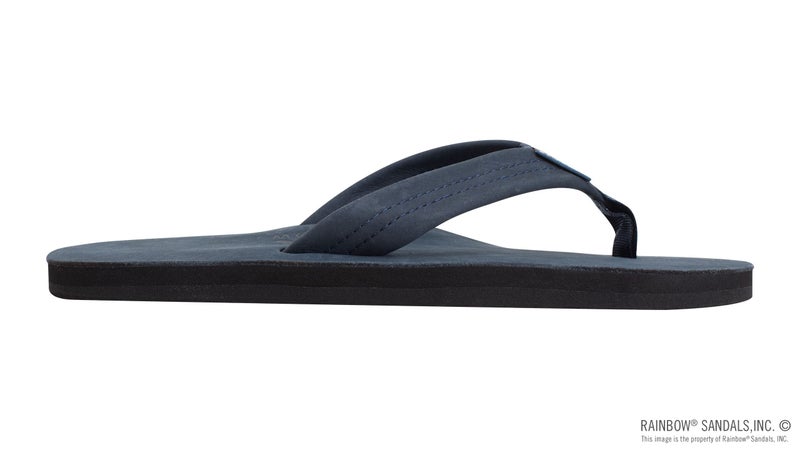 Rainbow Sandals Men's Premier Leather Single Layer Wide Strap with Arch, Navy, Men's Small / 7.5-8.5 D(M) US - Image 4